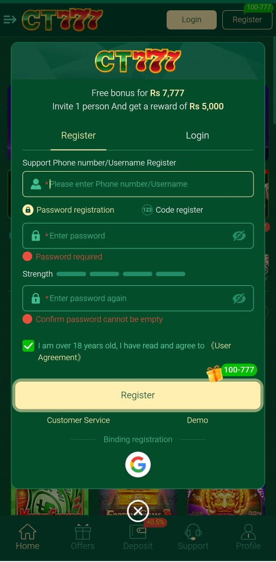 CT777 Login - Login to your CT777 Account