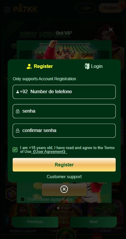 PA7KK Login & Register